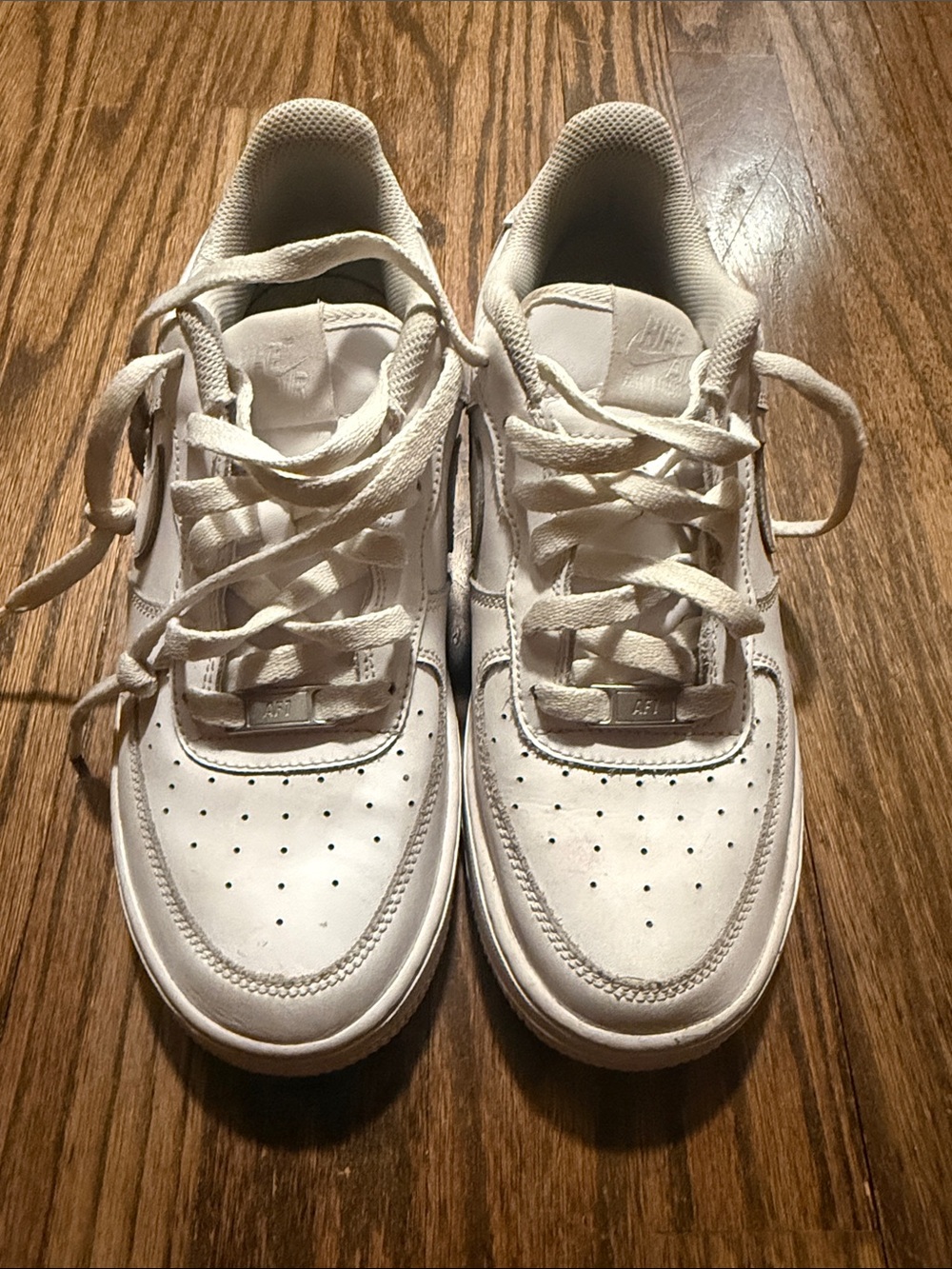 Nike Kids Sz7 Air Force Ones White Low-Top Sneakers